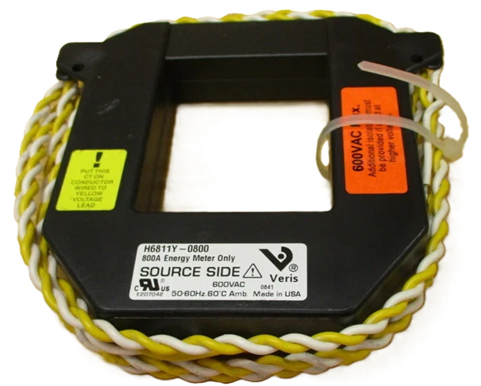 Transformador de corriente Veris H6811Y-0800 800A CT, para medidor de energía Foto 1 de 1