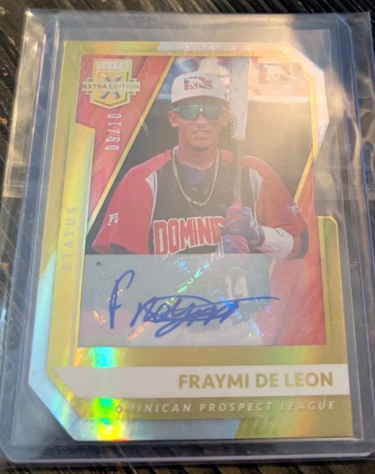 FRAYMI DE LEON  ELITE EXTRA EDITION GOLD DIE CUT  AUTO 9/10 RED SOX - Image 1 of 1