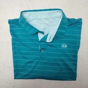 Camisa Polo Good Para Hombres 2XL Azul Teal Rayas Golf Rendimiento Elastizada Atlética - Imagen 1 de 10