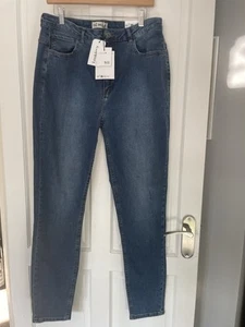 ICHI Twiggy Skinny Jeans Blue UK 16 High Stretch Denim Y2K Preppy Streetwear - Picture 1 of 12