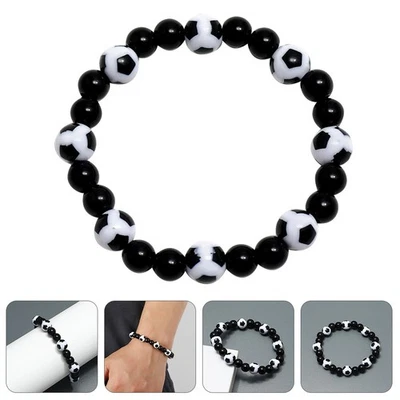  Kunststoff Fußballperlen Armband Fußballliebhaber Armband Geschenk Kostüm - Bild 1 von 4