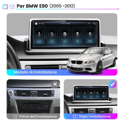 Bluetooth Linux CarPlay Android auto Car autoradio Per BMW E90 E91 E92 2005-2012 - Immagine 1 di 4