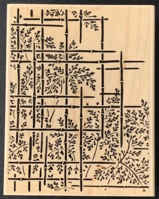 Rubber Stamp Large Asian Bamboo Grid - Image 1 of 2