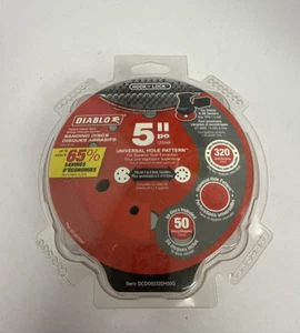 Diablo 5" 320er Körnung 50er Pack Schleifscheiben DCD050320H50G - Bild 1 von 2