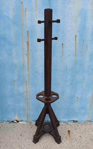Antique Oak Coat Rack Hall Tree Project Shelbyville Arts Crafts Mission Prairie Cover