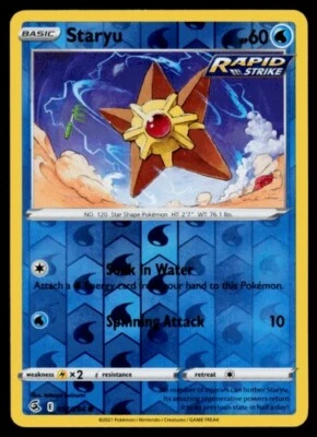 Staryu Reverse Holo Pokemon Fusion Strike TCG Card 052/264 - Image 1 of 2