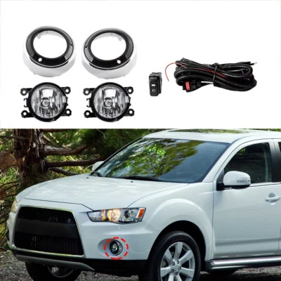 Luz antiniebla delantera + cubiertas de orificios de lámpara antiniebla + arnés para Mitsubishi Outlander 2010-2012 Foto 1 de 4