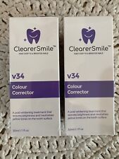 2X ClearerSmile V34 Formula Color Corrector Purple Teeth Whitening Brand New! 2X