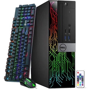 Dell 7040 SFF Intel i5 Desktop Computer 16GB Ram 256GB SSD Wi-Fi RGB Windows 11 - Picture 1 of 7