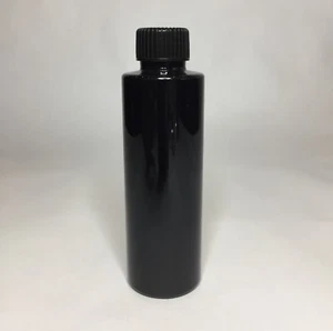 100ml PET Plastic Black Cylindrical Bottle & Black Ribbed ScrewOn Top ANY AMOUNT - Picture 1 of 1