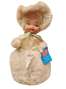 DE COLECCIÓN AÑOS 50 RARO CARA DE GOMA FELPA 15" MUÑECA PIJAMA BOLSA RIZADORES MYTOY - Imagen 1 de 18