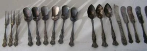 Vintage Antique 1847 Rogers & Bros. A1 Silverplate Lot of 16 mixed Victorian era - Picture 1 of 5