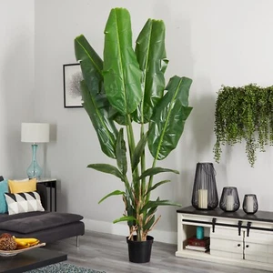 8.5’ Artificial Tropical Giant Travelers Palm Tree Home Decor. Retail $609 - Picture 1 of 5