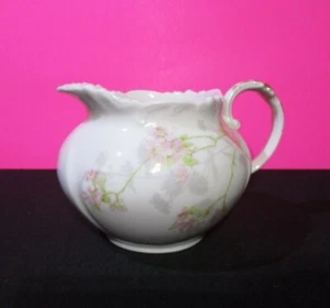 Limoges Porcelain A. Lanternier France, Creamer Floral white w gold ~3.5" Tall - Picture 1 of 7