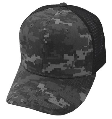 Gorra Decky Camuflada Billete Curvo Malla Trasera Camionero Snapback Noche Negra Camuflada-NTGBLK Foto 1 de 2