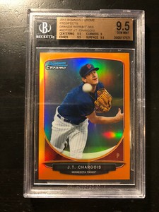 2013 Bowman Chrome Prospects Orange Refractor /25 JT Chargois #BCP137 BGS 9.5