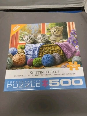 Rompecabezas "Knittin'Kittens" 19x13 Eurographics 500 piezas Foto 1 de 2