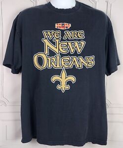 Vintage Superbowl XLIV 44 New Orleans Saints Shirt Black Tee Adult XL
