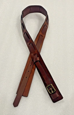 Lands' End Marrón 1.5" Ancho Cuero Top Tejido Cinturón Latón Hebilla S 28-30 Nuevo sin Etiquetas Foto 1 de 4
