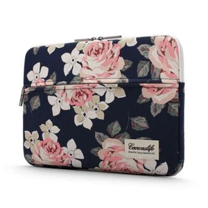 Canvaslife Manche Floral Sac Portable Sac Dames 15-16 " Pouces Bleu Marine Rose - Bild 1 von 5