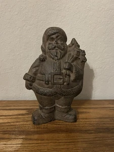 Vintage Gusseisen Weihnachtsmann Figur Türstopper Deko Buchstütze schwer 10" - Bild 1 von 9