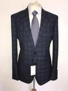REISS - Mens Slim Fit BLUE Check WOOL SUIT - 40 Reg - W34 L31 - BNWT - STUNNING - Picture 1 of 15