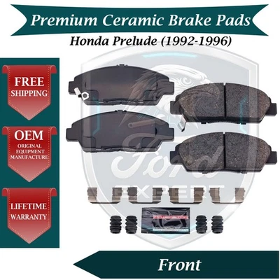 Kit de pastillas de freno delanteras de cerámica premium OE para Honda Prelude 1992-1996 garantía de 9 años Foto 1 de 4