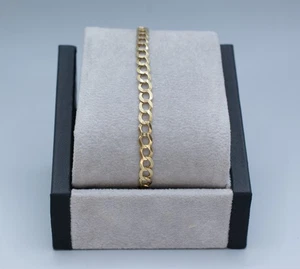 (MA4) Brazalete de eslabones de oro amarillo de 10k de 7,5" de 3,7 gramos de 4,7 mm de ancho - Imagen 1 de 6