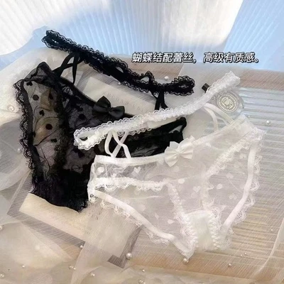 Calzoncillos cortos transparentes Lolita japoneses para mujer 3 piezas Foto 1 de 4