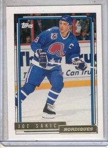 1992-93 TOPPS NHL hockey Joe Sakic GOLD parallel card #495 NORDIQUES AVALANCHE - Picture 1 of 2