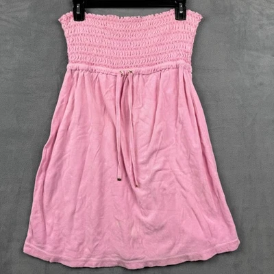 Juicy Couture Pink Terry Cloth Smocked Tube Dress Beach Cover Up Size M - Image 1 of 4