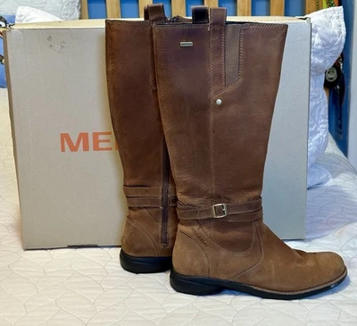 Botas impermeables Merrell Tetra Strap para mujer color castaño talla 7,5 J41142 usadas Foto 1 de 4