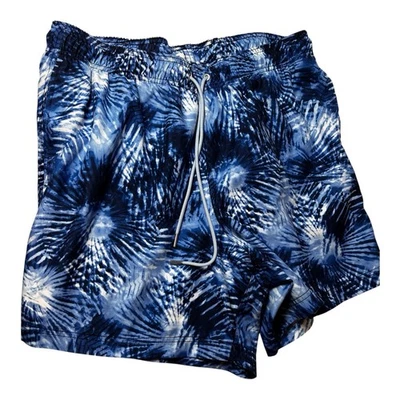 Bañador Lands' End para hombre, board shorts azul marino Tie Dye Burst Palm, forrado de malla XL Foto 1 de 4