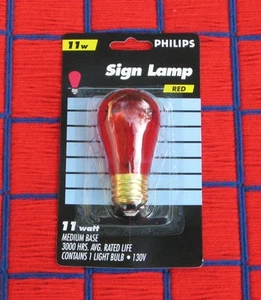 25new S14 RED transparent Philips outdoor sign 11w string 11S14 LIGHT BULB 130v - Picture 1 of 1