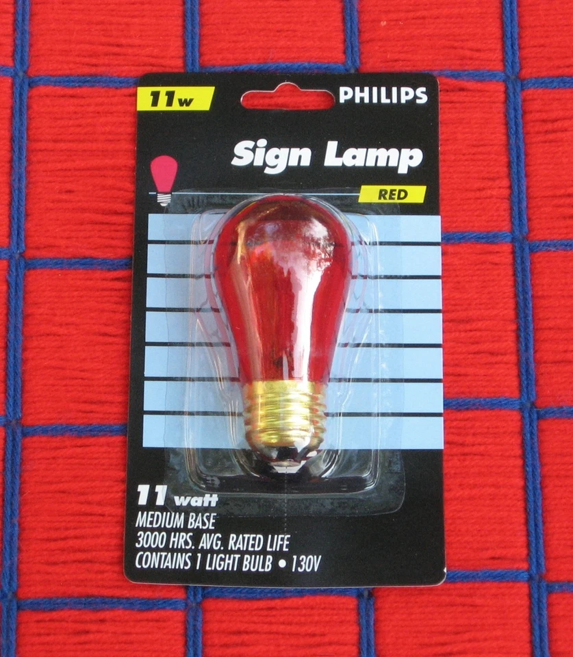 25new S14 RED transparent Philips outdoor sign 11w string 11S14 LIGHT BULB 130v  - Image 1 of 1