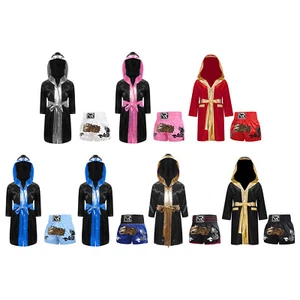 Kids Boys Costume Energetic Robe+Shorts Role-playing Boxing Outfit Breathable - Picture 1 of 87