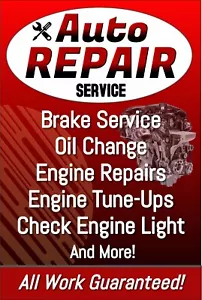Auto Repair Service brakes tune-up engine repair advertising poster sign 24x36 - Picture 1 of 3