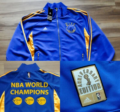 Golden State Warriors Adidas Jacket Warmup 3x NBA Champs Banner Men M Medium - Image 1 of 4