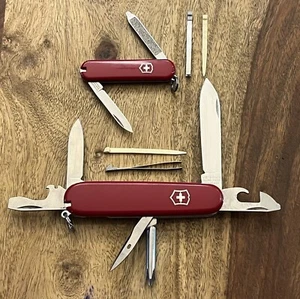 Victorinox TINKER Swiss Army Knife Red 91mm & ESCORT Very Nice! Lot Of 2 - Picture 1 of 21