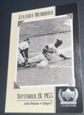 1999 Upper Deck Century Legends Card #132 Jackie Robinson HOF Brooklyn Dodgers - Image 1 of 2