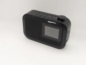 Amazon Basics portable DAB+ FM radio clock display battery/mains powered black - Picture 1 of 12