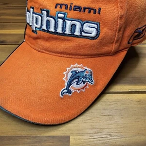 VTG Miami Dolphins Hat Strapback Cap Green Orange OSFM Embroidered Reebok - Picture 1 of 9