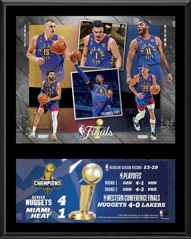 Denver Nuggets 12" x 15" 2023 NBA Finals Champions Team Sublimated Plaque Cover