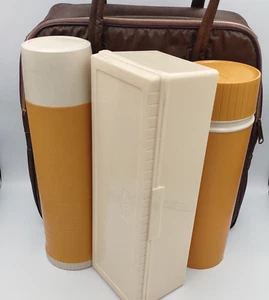Juego de 2 termos picnic vintage años 70 y caja de sándwiches con bolsa de transporte - Imagen 1 de 20
