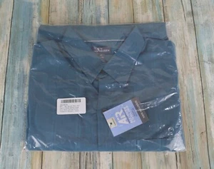 Van Heusen Air Stripe Collar Shirt Men's Size S 14 / 14.5 Button Front Turquoise - Picture 1 of 6