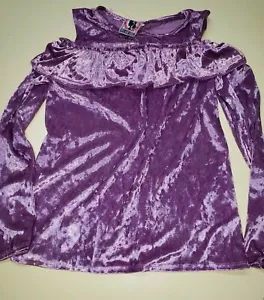 Dream Girl Off The Shoulder Top Girls Size 14/16 Rose Pink Velvety #GC2 - Picture 1 of 2