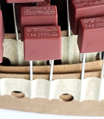 WICKMAN [3pcs] T4A Antisurge, 4A 250v Time delay, Slow blow, radial PCB fuse sq –ref:654