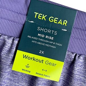 TEK GEAR Women’s 2X Workout Gear Shorts Stretch Wicking Purple NWT