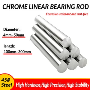 4mm~50mm Dia Hardened 45# Steel Linear Bearing Rod Rail Chrome length 100~300mm - Picture 1 of 8
