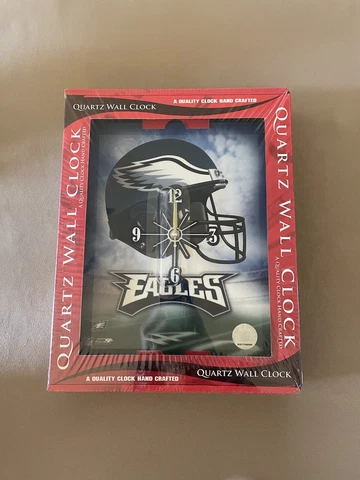 NFL Philadelphia Eagles 10” X 12” Resin Quality Quartz Wall Clock, New In Box Cover